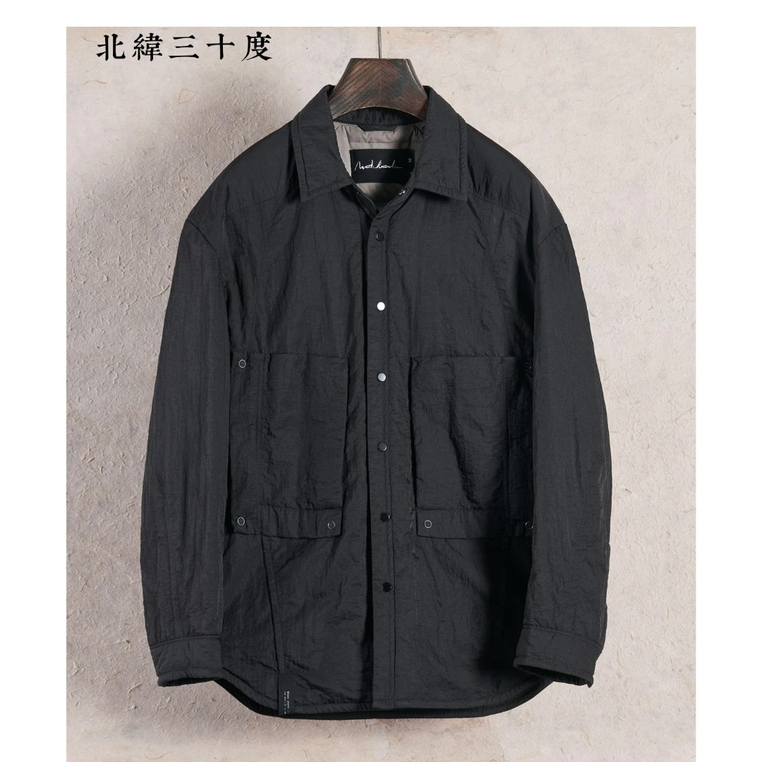 【北纬三十度】原创设计师品牌男士休闲保暖白鸭绒羽绒衬衫52801D