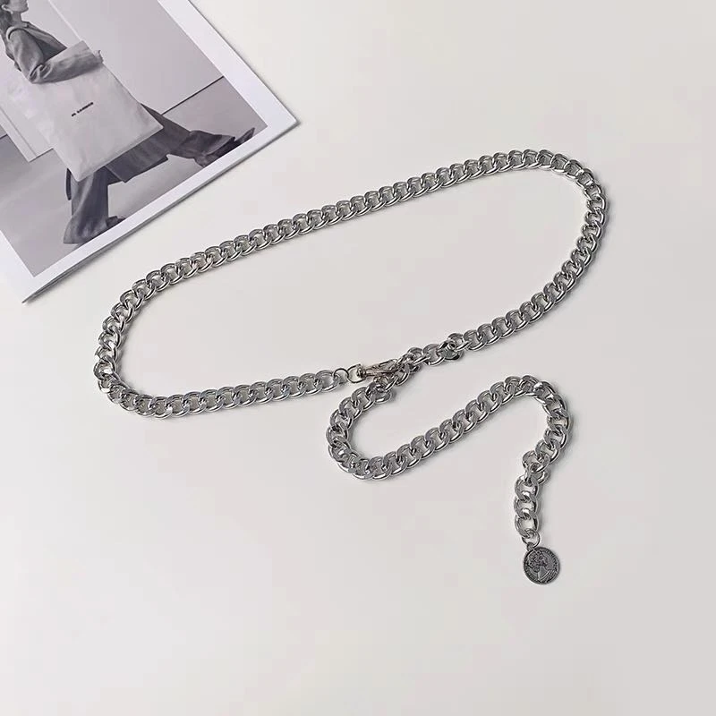 无品牌简约链条腰带配饰金属腰链潮流时尚个性ins（吊坠随机）