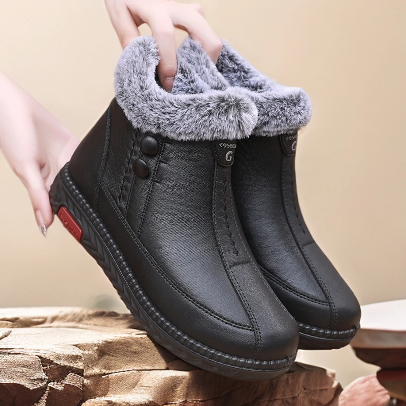 冬季老北京布鞋女棉鞋中老年加绒加厚保暖60-70岁妈妈鞋老人棉靴