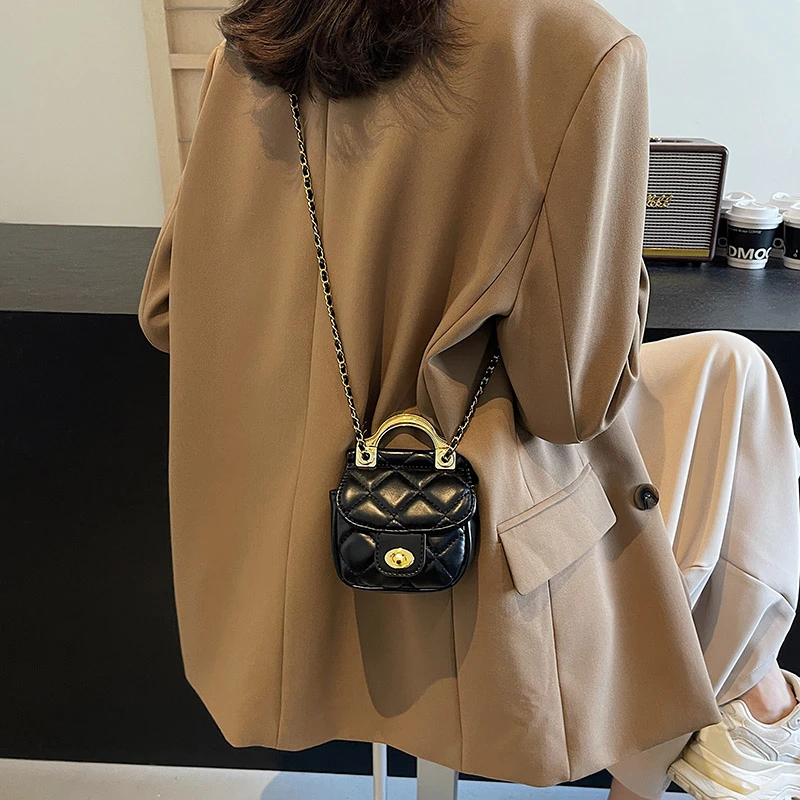 女士迷你链条单肩斜挎包小香风网红洋气时尚百搭小众小包包休闲包