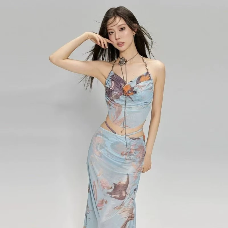 OneTwo【高级感】辣妹比基尼泳衣女度假长裙聚拢带钢托性感温泉泳装