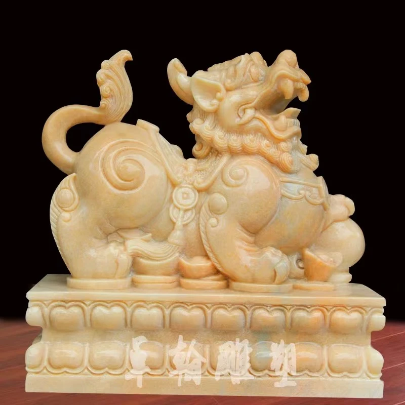 石雕貔貅一对汉白玉家用别墅酒店门口摆件