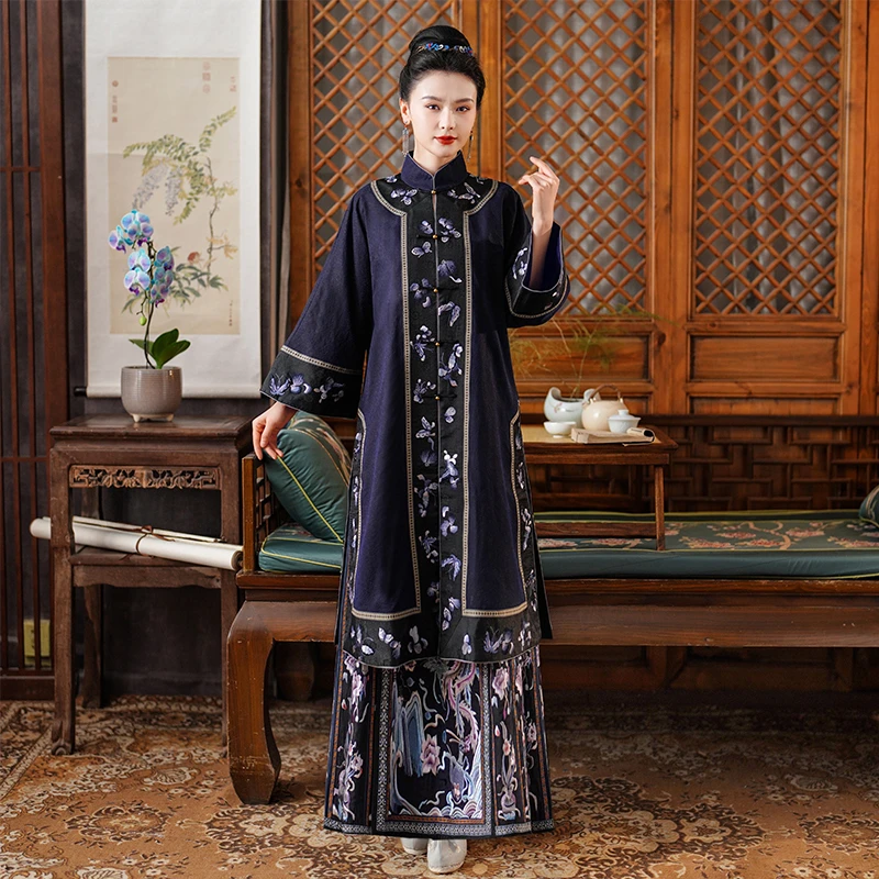 「念奴娇」·乐锦坊复古国风手工原创对襟重工刺绣日常长款外套