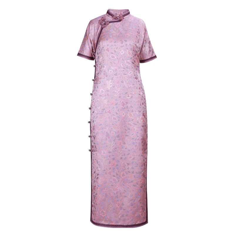 「月夕花朝」乐锦坊中国风复古气质高端原创设计古法全开襟汉服旗袍