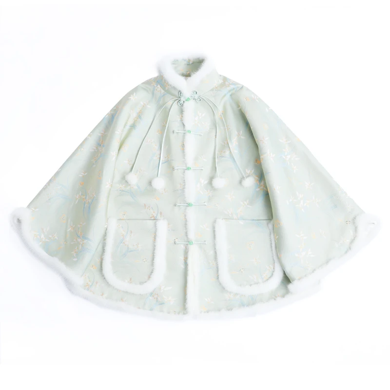 「空谷佳人」乐锦坊复古国风原创设计手工定制水貂毛女装汉服棉外套