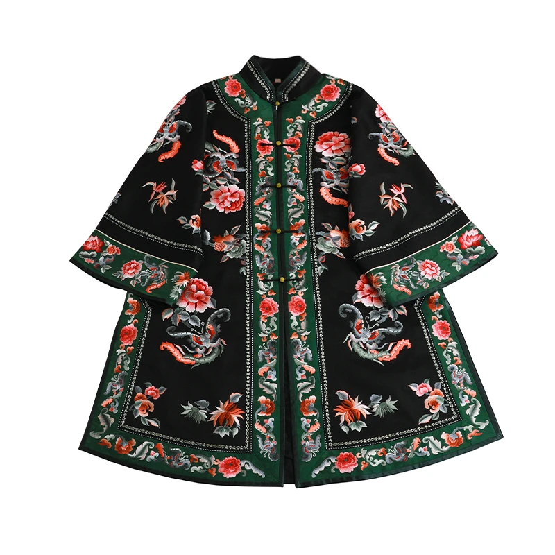 「蝶戏繁花」乐锦坊复古中国风手工原创设计感刺绣国潮女装汉服上衣