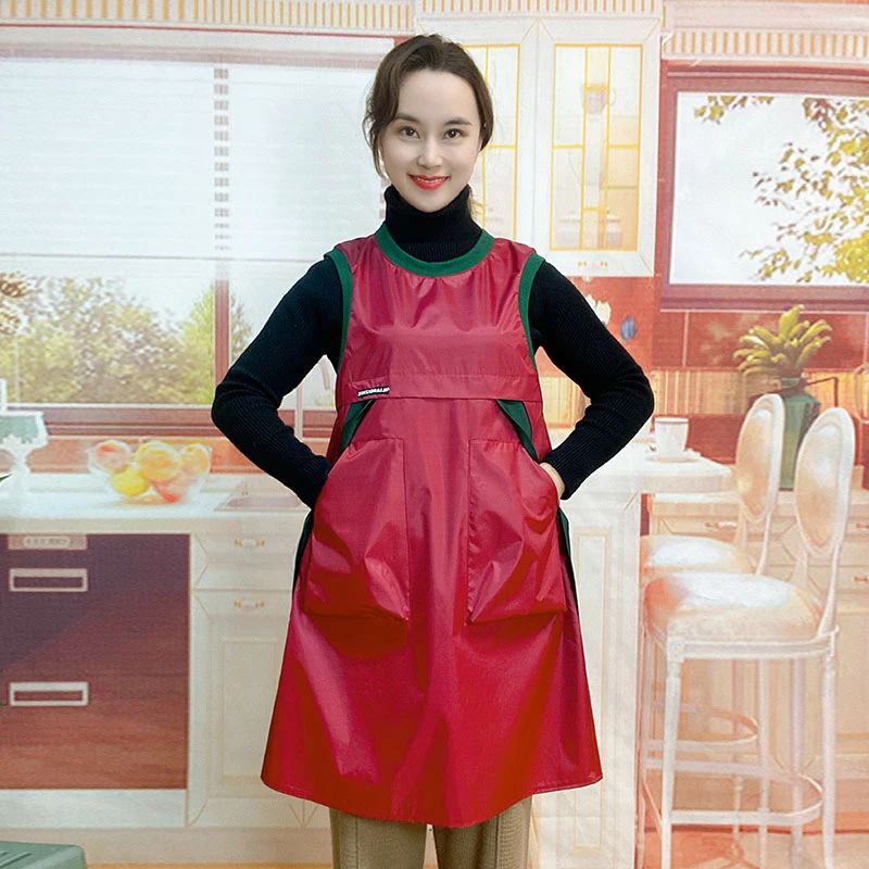 30228防水防油围裙PVC成人做饭厨房家用餐饮上班水产工作服无袖