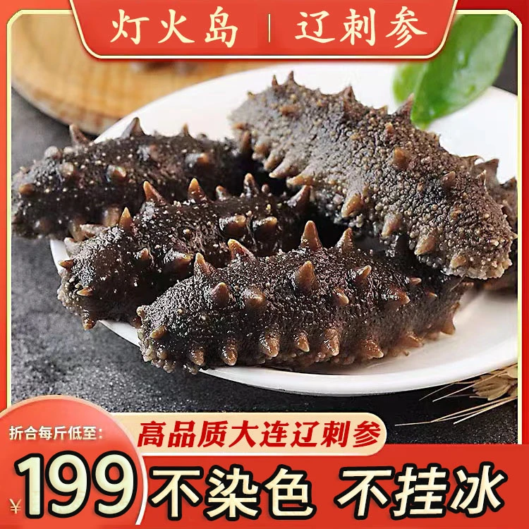 【厂家直销】大连辽刺参鲜食刺参特大不染色参刺挺拔500g/袋