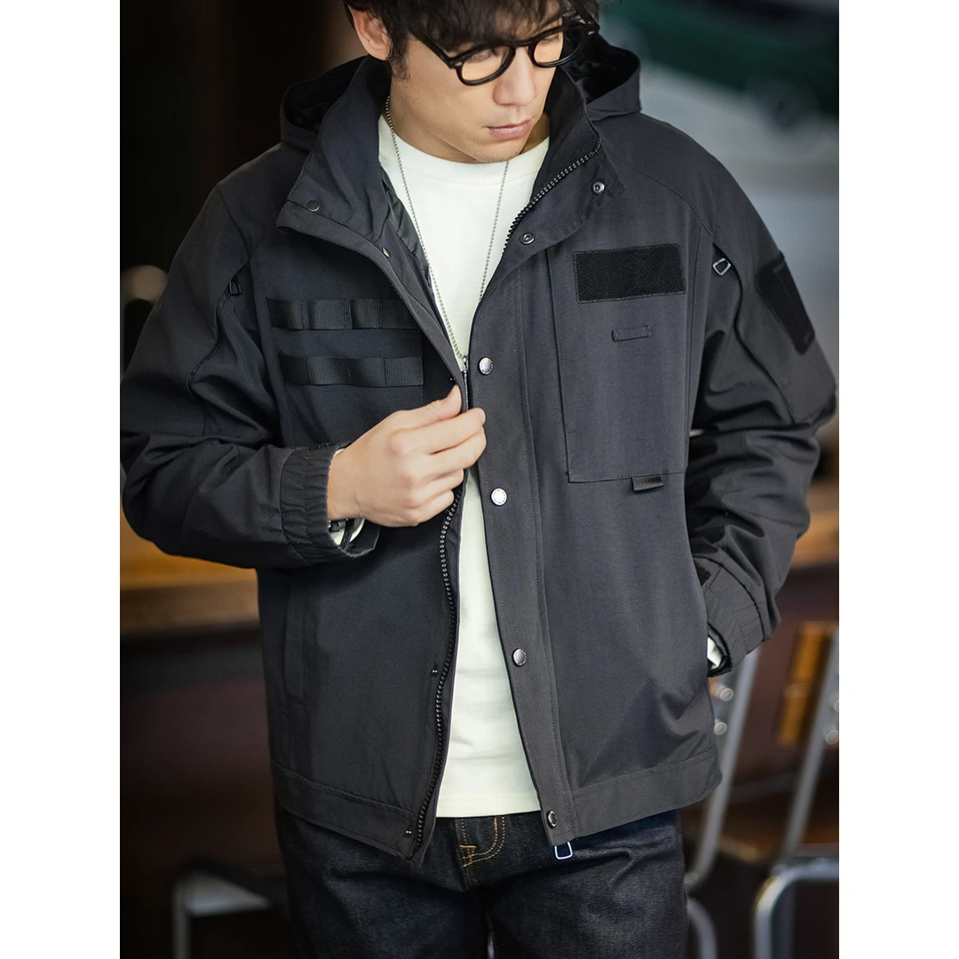 上弹工装 可收纳帽防风防水机能战术夹克外套机车服硬朗男