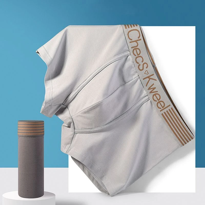 新款内裤纯色四角裤平角裤男生简约裤头透气潮流男士时尚高档裤衩