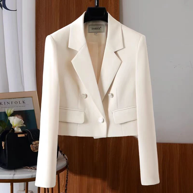 千语栀【美飒女神】又飒又霸气职业女套装小个子短款女式西装外套女