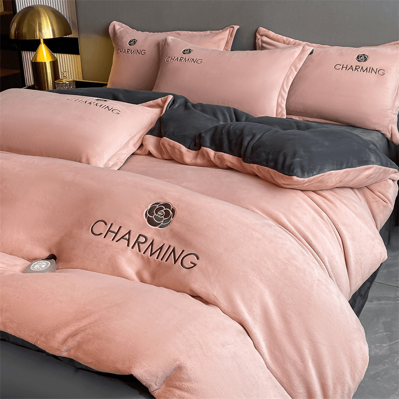 冬季牛奶绒四件套加厚双面绒床上用品床单被套冬天三三件套宿舍床