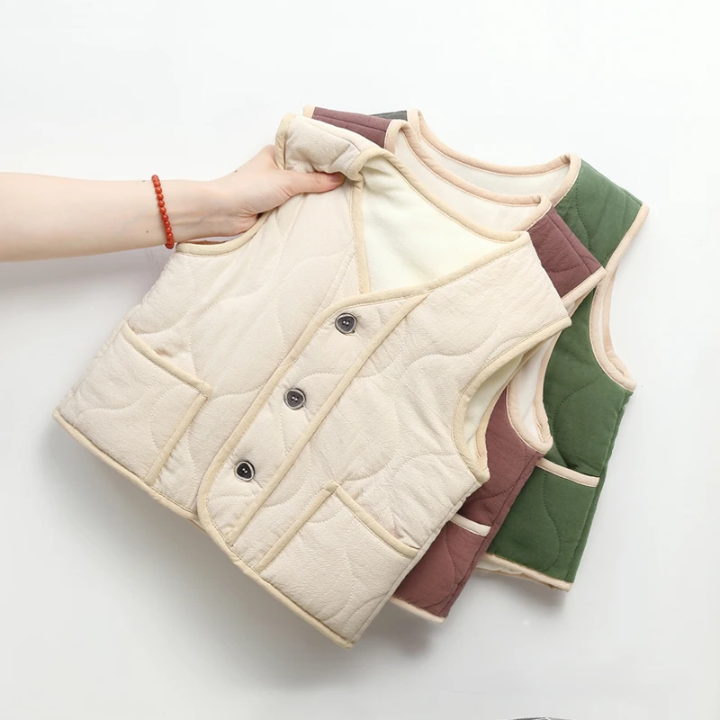 儿童秋冬马甲幼儿园宝宝加绒春款背心小学生男女童装中小大棉马夹