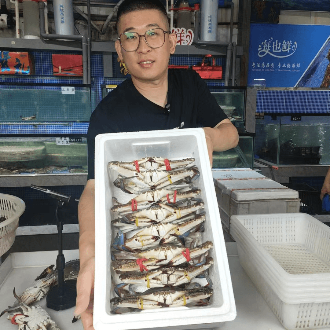 单只8-10两大狼蟹梭子蟹