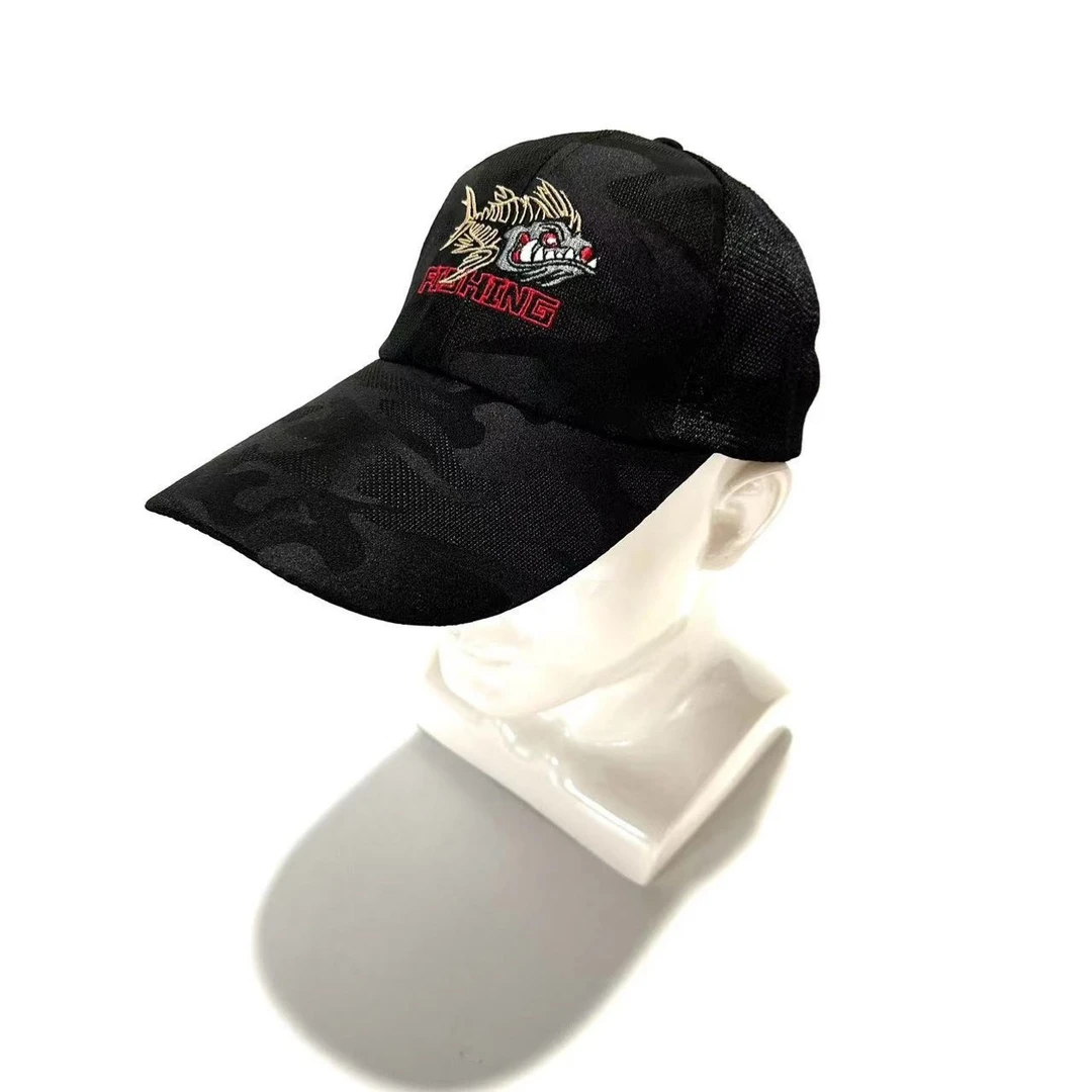 防晒钓鱼帽子 透气网格渔夫帽时尚洋气钓鱼帽男士夏季户外