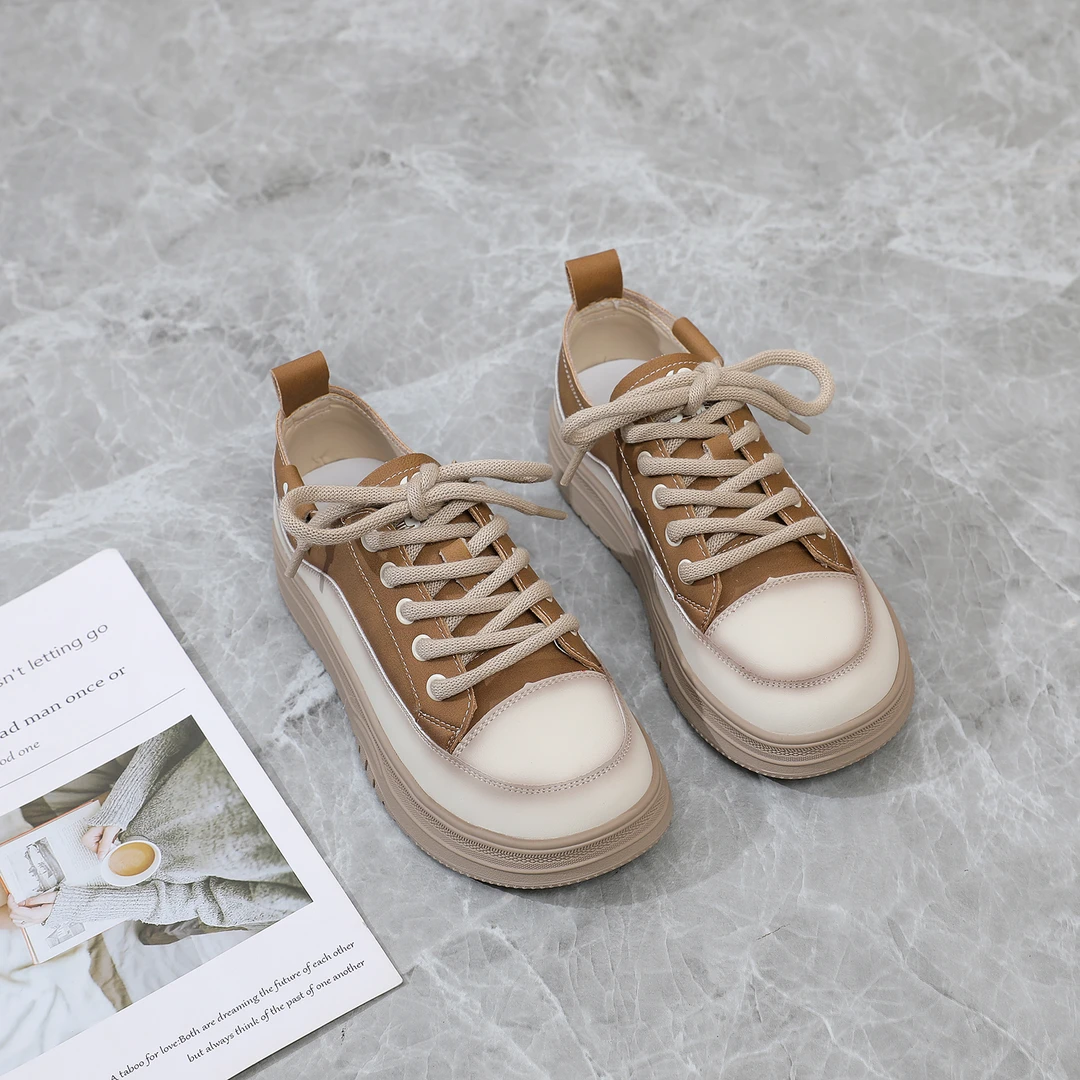 夏发春季女单鞋休闲鞋时尚百搭复古厚底韩版潮鞋软底圆头不磨脚