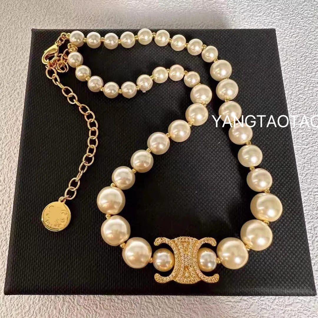 铜合金吊坠 【凯旋渐变】珍珠项链女设计新款锁骨链潮