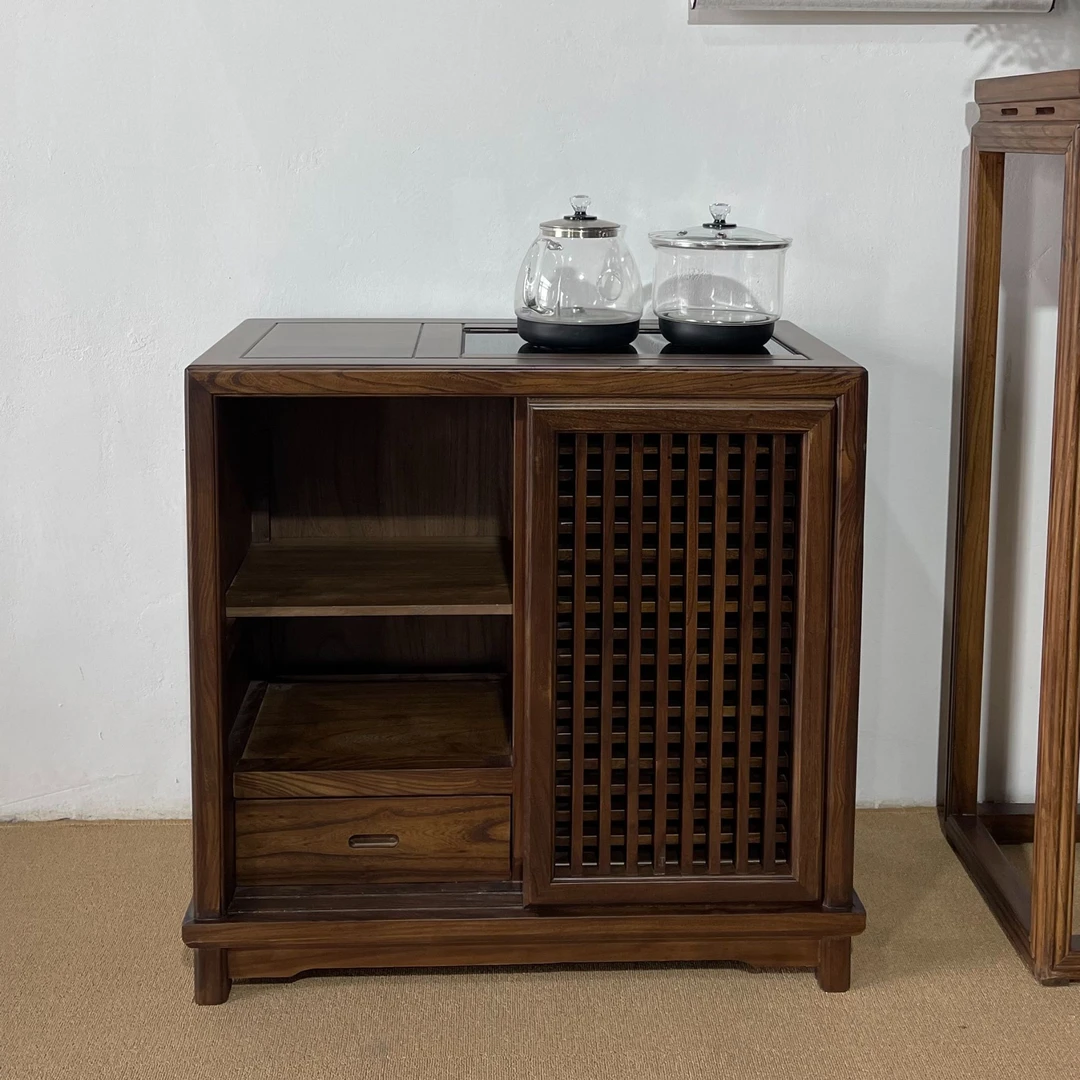 木之缘新中式移动茶水柜茶车茶台茶吧机电茶炉烧水台餐边柜茶具