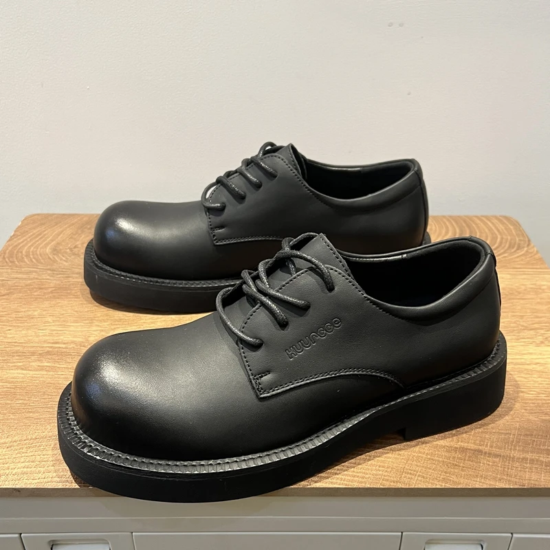 2024年新款米奇大头德比鞋皮鞋英伦风圆头厚底单鞋小众复古正装鞋