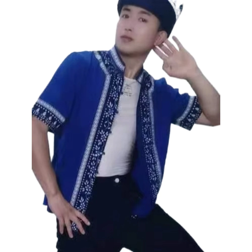 布依族男装苗族壮族黎族少数民族纯手工刺绣民族服装唐装中山装