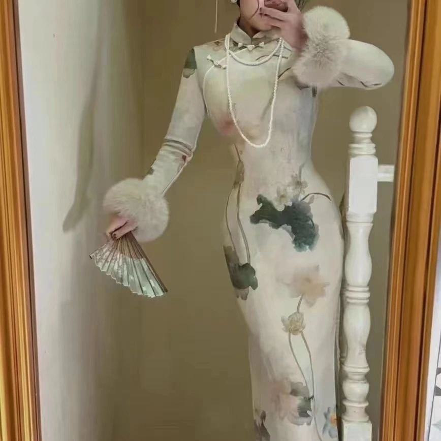 全新清瑶女装 旗袍裙自制款 月宫旗袍