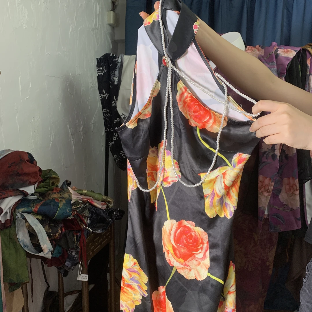 全新   清瑶女装 旗袍裙 自制款  牡丹花旗袍