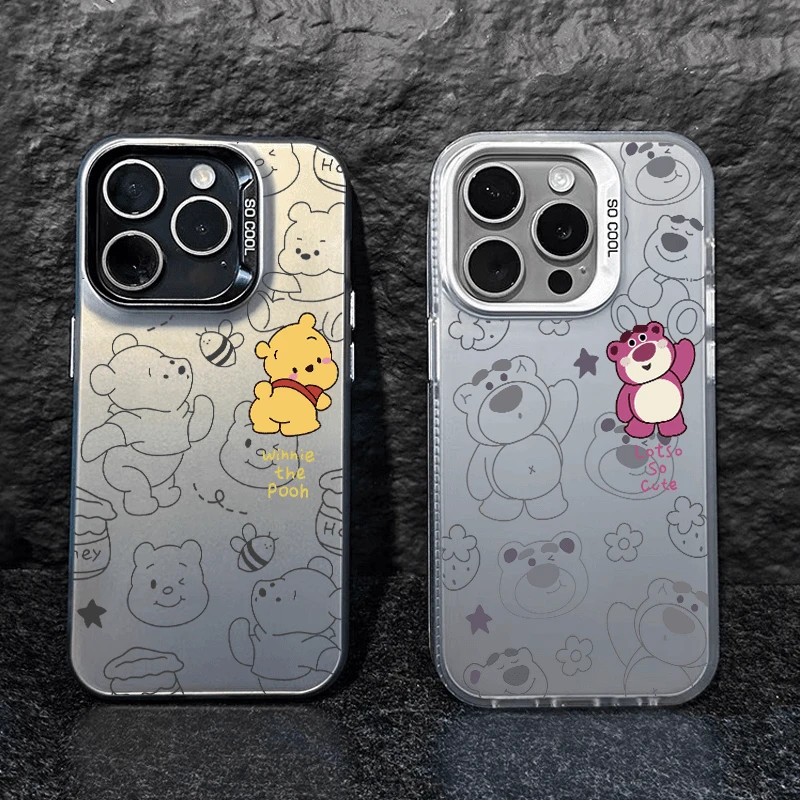 线条维尼适用苹果14/15月光黑手机壳iphone13promax元气壳11