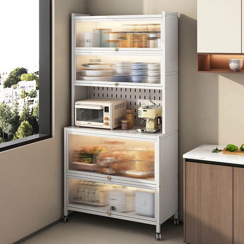 【加宽45加高】带岩板家用餐边柜储物柜简约落地客厅收纳柜大容量