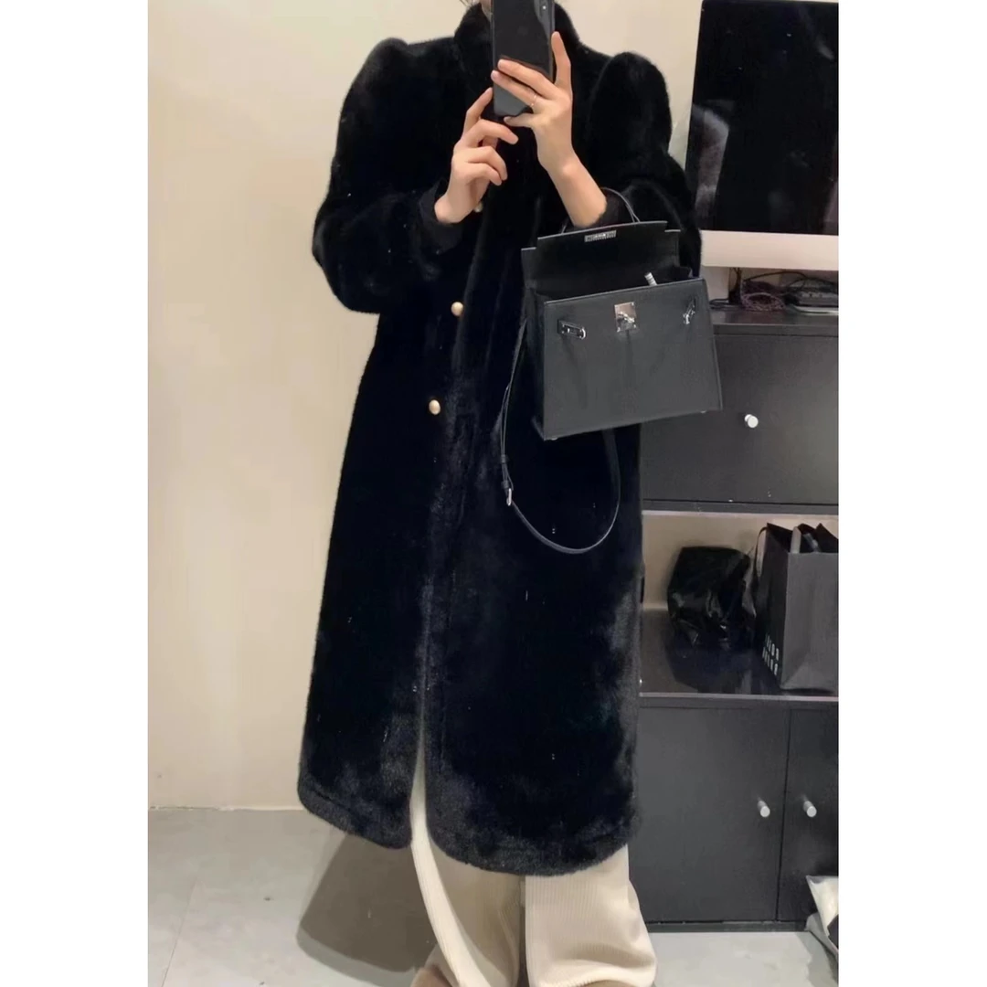 【冯七七】2023冬季新款气质轻奢长款加厚宽松显瘦大衣