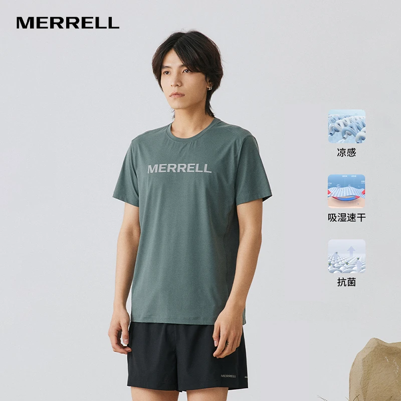 Merrell/迈乐户外运动夏季圆领男款休闲上衣速干透气短袖凉感T恤