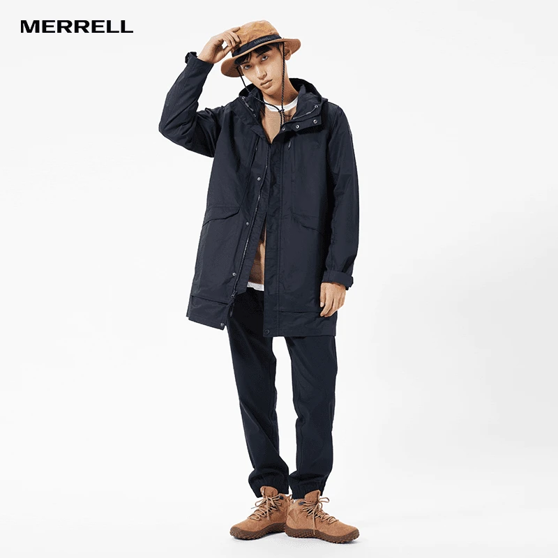 Merrell/迈乐男女同款经典款式夹克22新款秋冬中长款保暖连帽外套