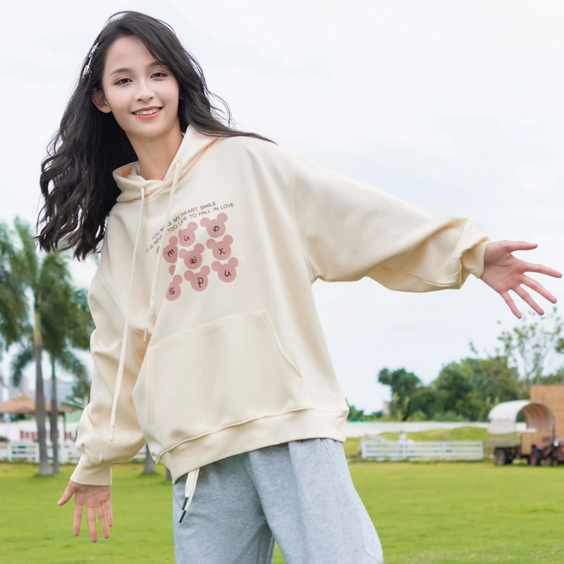 女童卫衣春秋装新款韩版中大童百搭洋气连帽衫秋款儿童宽松衣服