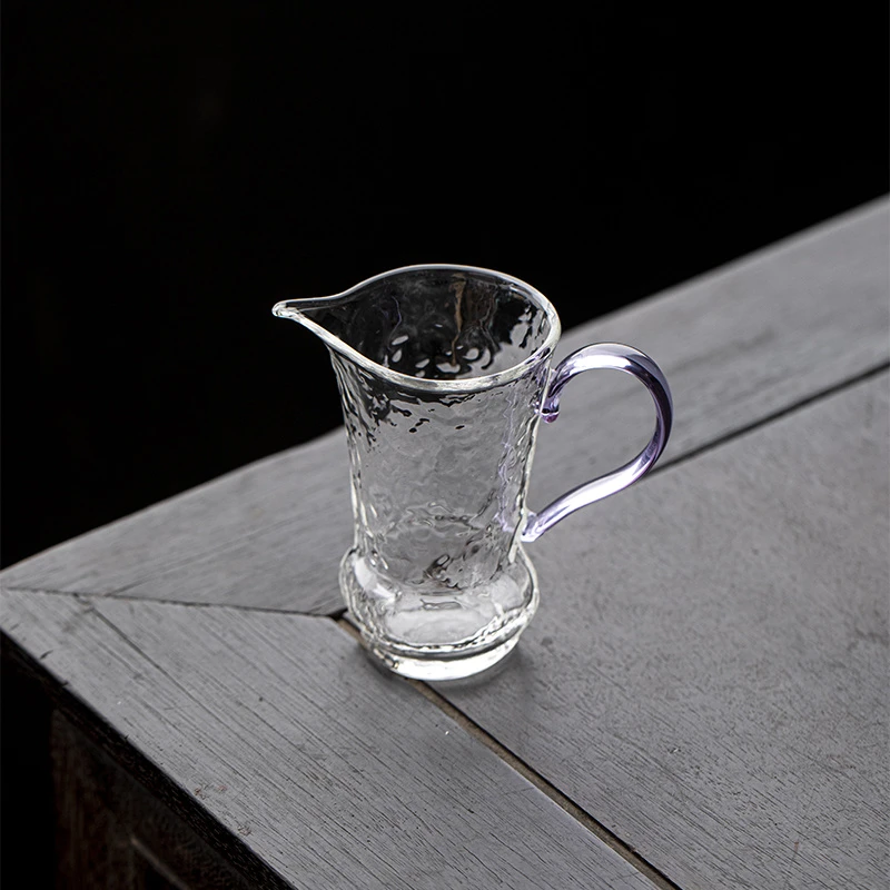 草木祠手执锤纹玻璃公道杯高硼硅耐热匀杯茶海家用功夫茶具公道杯