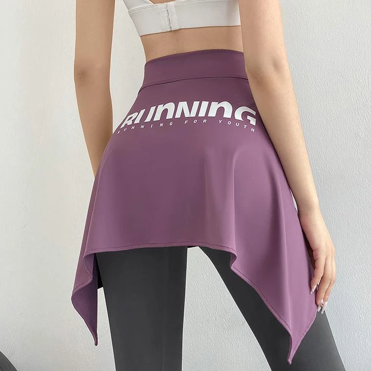 花想容服饰一片式瑜伽裙遮臀半身裙运动裙健身裙速干跑步打底裙女