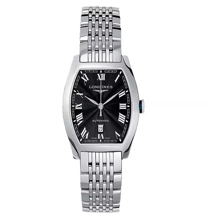 99新 Longines/浪琴 典藏142/机械/黑盘罗马/表径26-30.6mm/女士