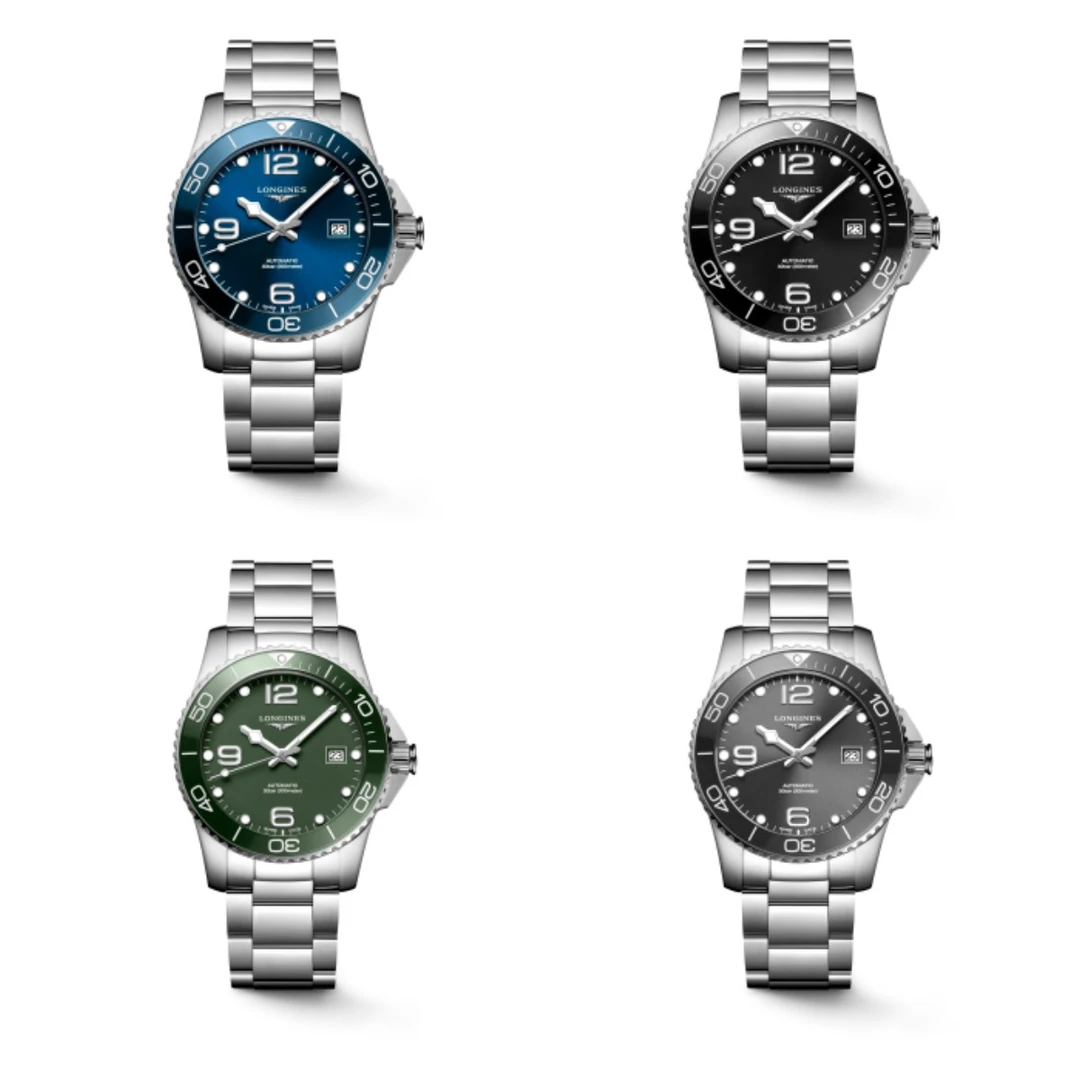 99新 Longines/浪琴 康卡斯/机械/陶瓷表圈/表径41-43mm/男士腕表