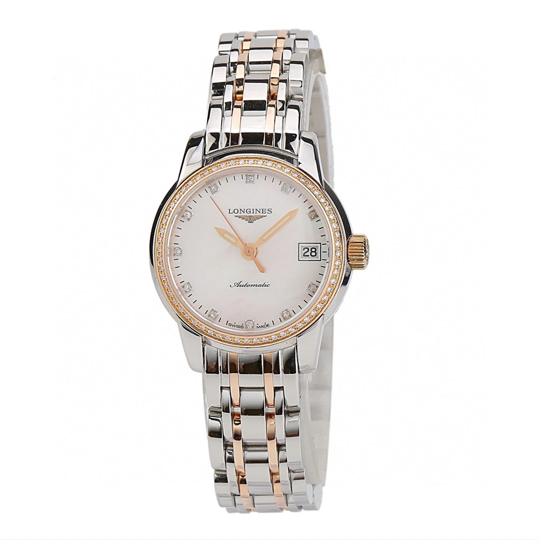 99新 Longines/浪琴 索伊米亚263/机械/玫瑰金贝母满钻/表径26mm