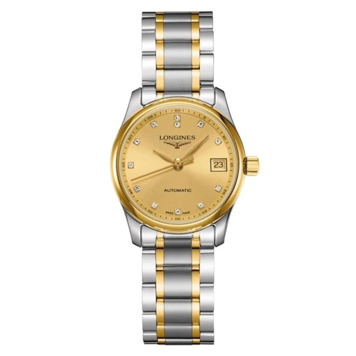 99新 Longines/浪琴 名匠257/机械/金盘钻刻/表径29mm/女士腕表