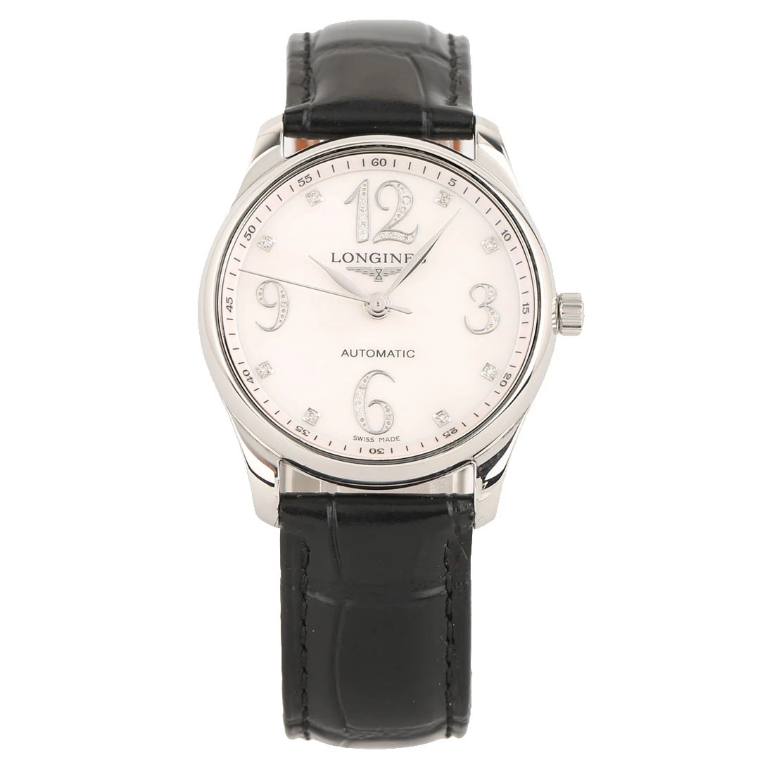 99新 Longines/浪琴 名匠518/机械/贝母钻刻/表径36mm/女士腕表
