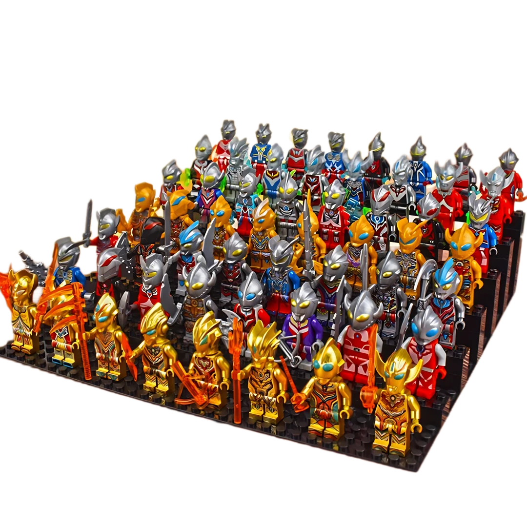 新款黄金奥特曼人仔系列赛罗迪迦中国积木拼装小人男孩儿童玩具BW