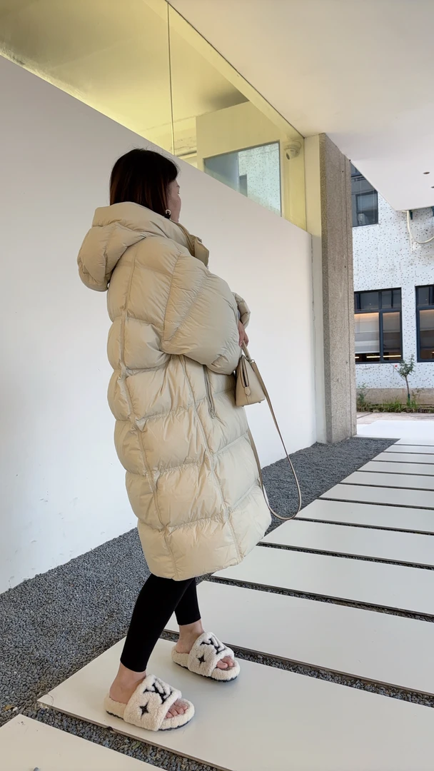 大长款保暖进口充绒量319.4g鹅绒羽绒服（小个子不要拍）