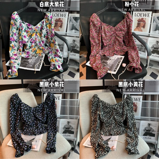 【胖小仙】屋顶花园 法式碎花上衣