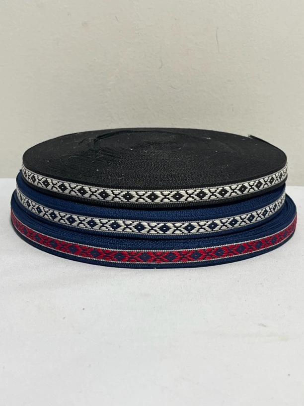 1.2cm宽菱形格少数民族风织带花边服装辅料国风汉服提花带手工diy