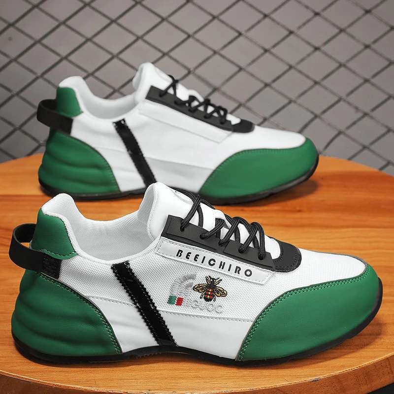 欧洲站四季春夏男鞋百搭网布内增高透气运动鞋时尚个性小伙潮鞋子