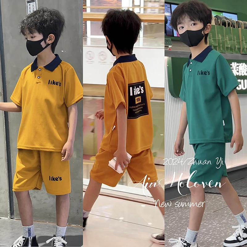 【8万件现货】儿童短袖童装男童夏装2025新款运动夏季中大童套装2