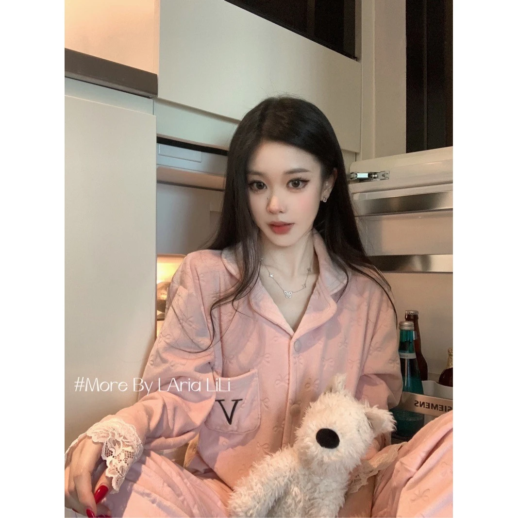 V家经典款加厚海岛绒睡衣女秋冬款2024新款秋冬季高级感家居服 ·