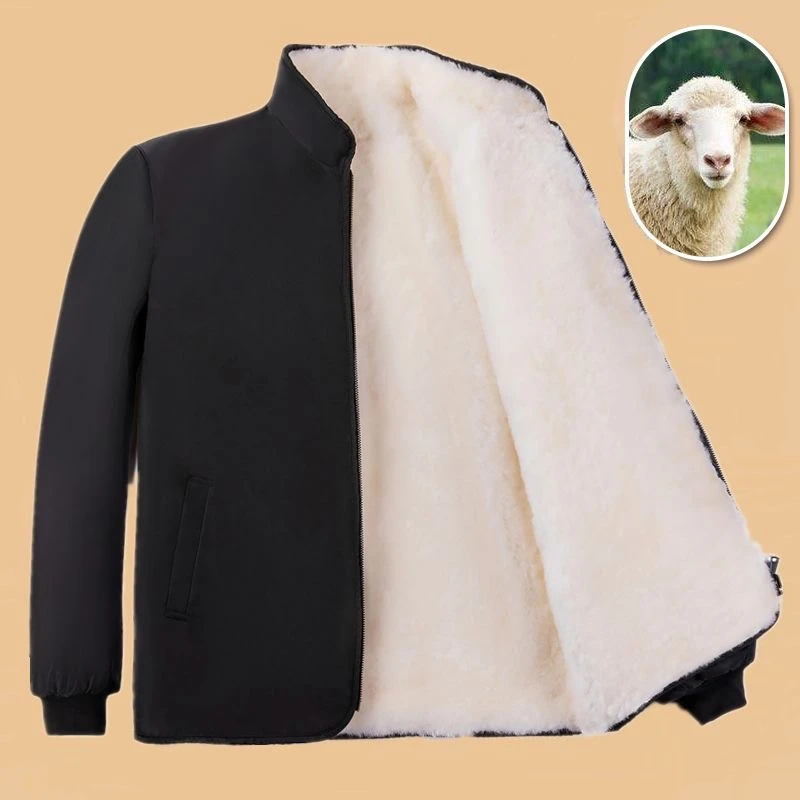 冬季原生态保暖防寒皮毛一体羊皮袄男士真羊羔皮毛一体羊皮衣棉袄