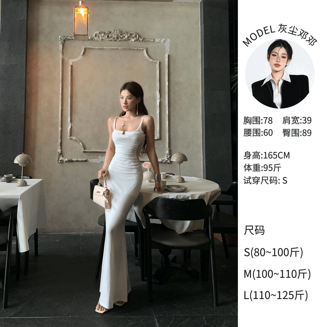 灰尘邓邓 女装连衣裙针织高腰休闲百搭 D24Q1854