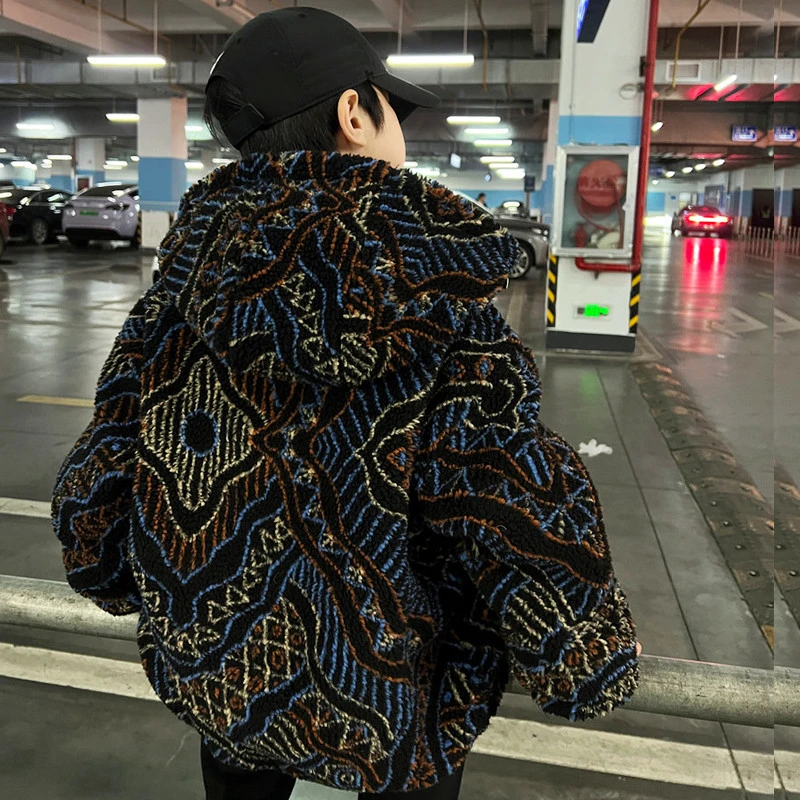 【现货】2024冬款男童夹棉毛毛外套中大童宽松棉服儿童保暖棉衣