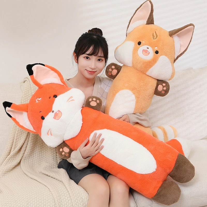 玩偶公仔布娃娃毛绒玩具可爱柔软创意睡觉抱枕女生长条枕狐狸靠枕